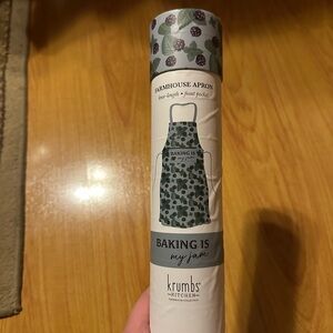 Farmhouse Apron - Baking is My Jam - Green and White